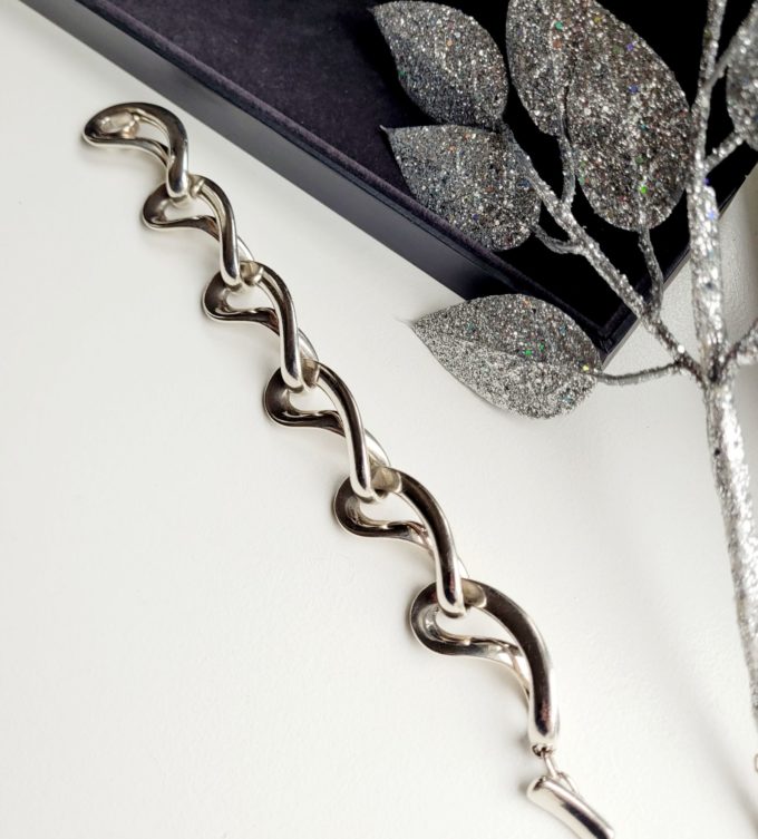 Vintage Sterling Silver Georg Jensen Infinity Bracelet - Image 2