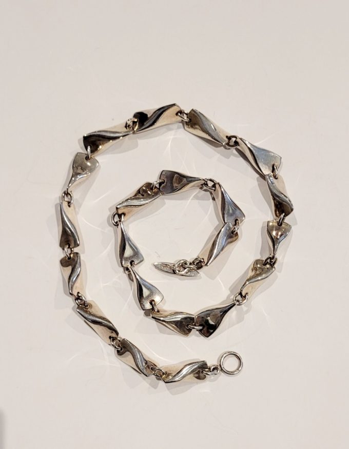 Vintage Scandinavian Sterling Silver Necklace - Georg Jensen Denmark - Number 104a Edvard Kindt-Larsen - Image 2
