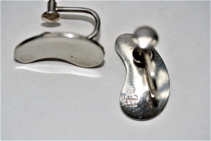 Vintage Sterling Silver Scandinavian Earrings - Georg Jensen c1950 - Image 2