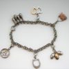Sterling Silver Charm Bracelet with Diamond Set Charms