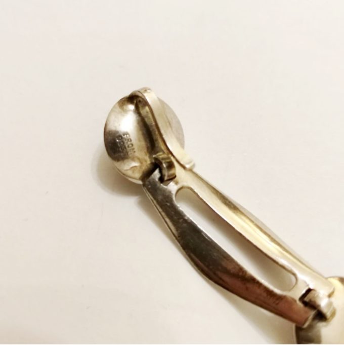 Vintage N.E. FROM Sterling Silver and Amber Swag Necklace circa 1960s - Image 5